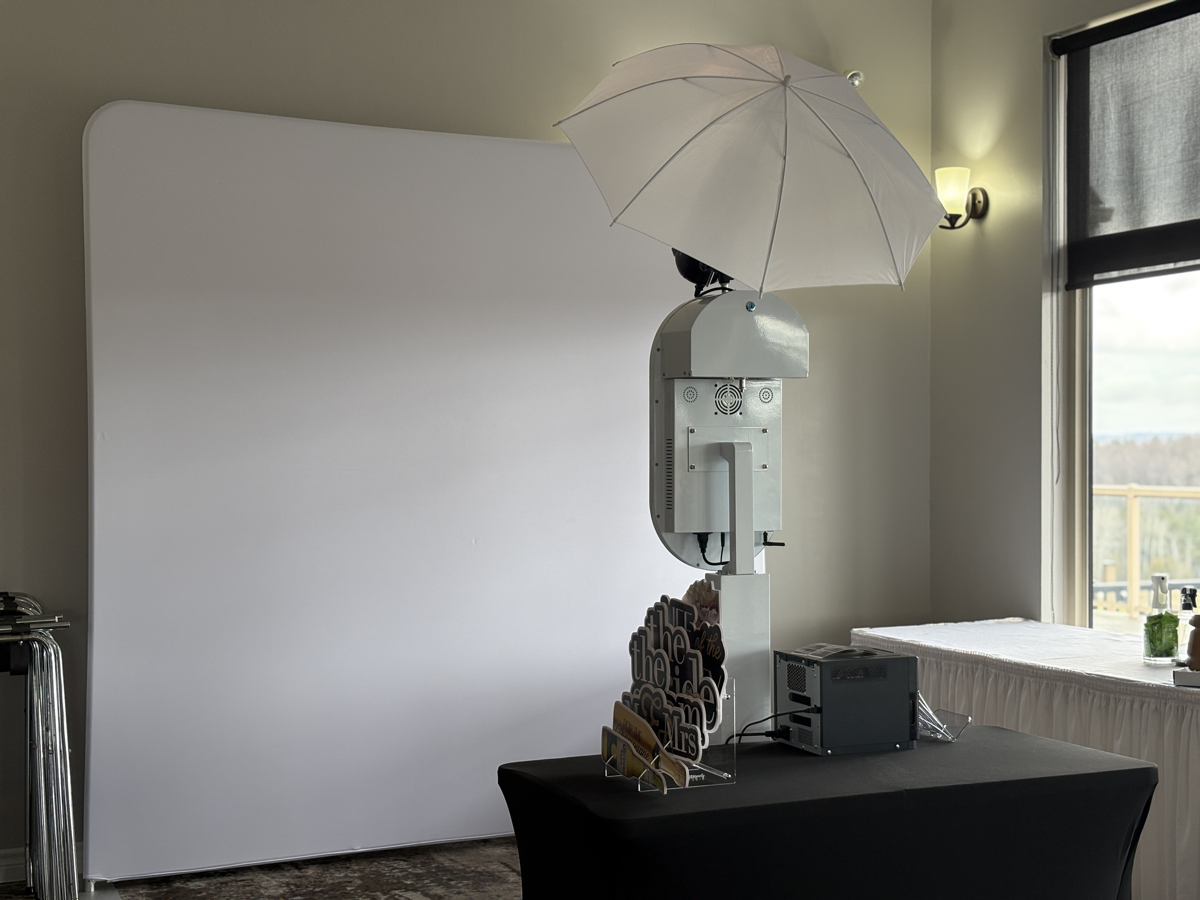 Photobooth backdrop set up at a Tangle Creek Golf & Country Club wedding